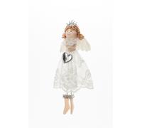 ARPIMEX Angioletto Natale Stoffa 19 Cm con Cuore Bianco
