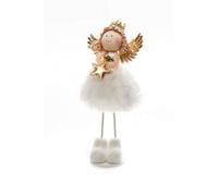 ARPIMEX Angioletto Natale Stoffa con Stella 15,5 Cm Bianco