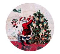 ARPIMEX Piatto Decorativo con Babbo Natale D 28 Cm Metallo Multicolor