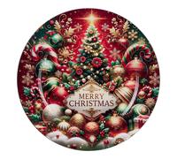 ARPIMEX Piatto Decoro Albero di Natale D 40 Cm Plastica Rosso