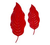 ARPIMEX Set 2 Vassoio di Natale Foglie 69 x 28 x 6,5 Cm Metallo Rosso