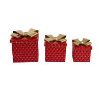 ARPIMEX Set 3 Pacchi Regalo di Natale Decorativi Metallo Rosso