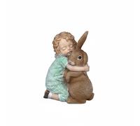 Arpimex Statuina Bimba con Coniglio Verde Resina H 21 cm