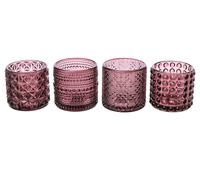 ARPIMEX Vasetti Vetro Portacandele D 7 Cm H 6,8 Cm Rosa Mix 4 Pz