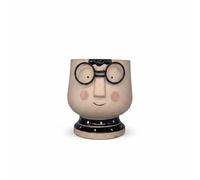 Arpimex Vaso Testa Uomo Occhiali Beige Nero Resina 15×15×16 cm