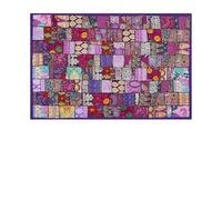 Arprani Arazzo indiano fatto a mano da appendere alla parete, arazzo patchwork ricamato, vintage sari patces, arte da parete, decorazione bohémien etnica