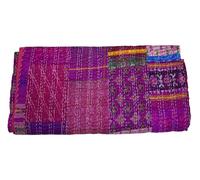 Arprani Coperta trapuntata in stile indiano, trapunta estiva patchwork, trapunta, vintage, queen size, coperte tradizionali, coperta kantha, trapunta indiana patchwork