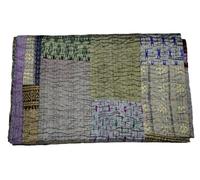 Arprani Coperta trapuntata in stile indiano, trapunta estiva patchwork, trapunta, vintage, queen size, coperte tradizionali, coperta kantha, trapunta indiana patchwork