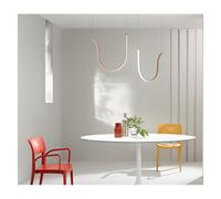 ARQUA SOSPENSIONE DOPPIA CURVA IN METALLO ORO O NERO LED 66W LUCE 3000K DIMMERABILE MODERNA