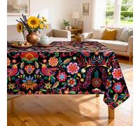 Arquiel Cinco de Mayo Tovaglia impermeabile Messico, rettangolare, antimacchia, lavabile, per casa, cucina, sala da pranzo, feste, decorazione (140 x 178 cm)