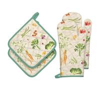 Arquiel Guanti Da Forno Presina Set Di 4, 100% Cotone Addensare Guanti Da Forno A Microonde, Presine Da Cucina Morbida Resistenti Al Calore Per Arrostire, Cuocere(frutta e verdura retrò)