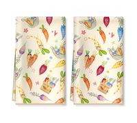 Arquiel Set di 2 Strofinacci Cucina Vegetale Asciugamani Da Cucina in Microfibra Assorbente Canovacci Cucina Decorazione Regali di Vacanza per Cucina 40 cm x 60 cm