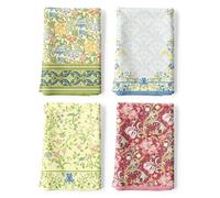 Arquiel Set di 4 Strofinacci Cucina Fiore d'epoca Cucina Strofinacci Cotone 100% Assorbente Foglie Canovacci Cucina Decorazione Regali di Vacanza per Cucina 48 cm x 70 cm