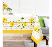 Arquiel Tovaglia primaverile ed estiva, tovaglia con fiori di campo giallo Retangle impermeabile, antimacchia, tovaglia per feste, picnic, cena (152 x 213 cm)