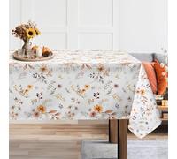 Arquiel Tovaglia Rettangolare Floreale, Tovaglia Antimacchia Floreale D'arancio Impermeabile, Tovaglia Stampato Lavabile Poliestere per Cucina Feste Picnic Decorazione da Tavolo Autunno(152x213 Cm)