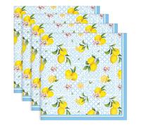 Arquiel Tovaglioli Estiva Limoni Set Di 4, Tovaglioli Di Stoffa 100% Cotone Riutilizzabili Morbido Tovaglioli Da Tavola Perfetto Per Feste,Festival, Ristoranti(45 Cm X 45 Cm)