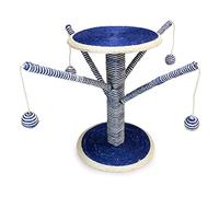 Arquivet Albero tiragraffi Bianco e Blu per Gatti - Misure 54x66x43 cm - Tiragraffi Medio - Tiragraffi per felini Verticale - Accessori per Gatti - Affilatrice per Unghie