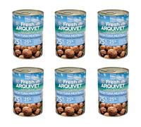 ARQUIVET - Confezione da 6 Polpette di Tonno Fresco - Lattine di polpette di tonno - Lattine da 400 g - Cibo umido per cani di tutte le razze