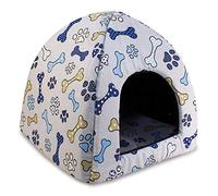 Arquivet Iglù Ossa per Cani e Gatti con Cuscino Rimovibile - 45 x 45 x 40 cm - Grotta per Animali Domestici - Letto per Il Riposo di Cani e Gatti Piccoli e Medi