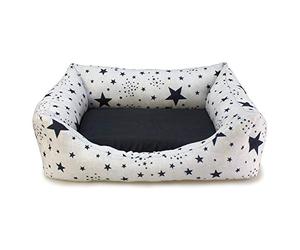 Arquivet Letto per cani quadrato - Bulldog - stelle nere - 70 x 60 x 20 cm