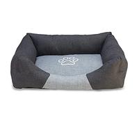 Arquivet Letto quadrato nero e grigio con isola per cani - 50 x 45 x 17 cm - Dog Bed - Letto imbottito e comodo - Lavabile - Letti per animali - Lettino per cani - Lettino per cani - Culla per cani