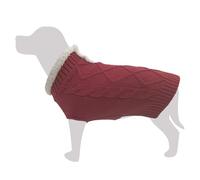 Arquivet Maglia Bordeaux Collo Bianco per Cani 'Teide' XS 20 cm Protegge dal freddo Pullover per Cani