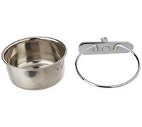 Arquivet Mangiatoia in Acciaio Inossidabile Oro con Popcorn 150 ml per Uccelli - Accessori per Uccelli - Alimentatore per Uccelli - Contenitore per Uccelli - Contenitore per Uccelli