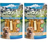 ARQUIVET Ossa pressate con pollo 100 gr - Snack 100% naturali per cani - prelibatezze per cani - Prodotto leggero - Molto ricco di sostanze nutritive (Confezione da 2)