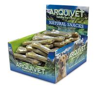 ARQUIVET Osso pressato in pelle bovina 100% naturale - 17 cm - Scatola piena 40 unità in termoretraibile - Snack naturali per cani