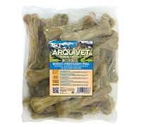 ARQUIVET - Osso pressato in pelle bovina 15 cm - Confezione da 25 unità per cani - Rinforza i denti del cane - Osso masticabile