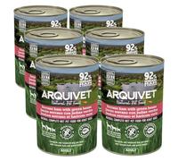 ARQUIVET - Paté di prosciutto serrano e fagiolini 6x400g - Paté in scatola per cani - Tutte le razze - Cibo umido naturale