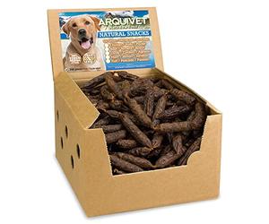 ARQUIVET Salsicce di prosciutto per cani (Scattola da 200 unità) - Snack per cani