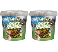 ARQUIVET Soft Snacks - Ossi piccoli mix - 800 gr - Snack per cani a forma di osso piccoli - Snack per cani - Alimento complementare (Confezione da 2)