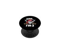 ARR I'm 3 Pirate Birthday Skull Crossed Swords Kids PopSockets PopGrip Adesivo