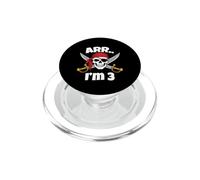 ARR I'm 3 Pirate Birthday Skull Crossed Swords Kids PopSockets PopGrip per MagSafe