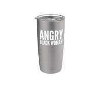 Arrabbiato Donna Nera Empowerment Grafica Giustizia Sociale Bicchiere termico in acciaio inox doppia parete