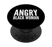 Arrabbiato Donna Nera Empowerment Grafica Giustizia Sociale PopSockets PopGrip Adesivo
