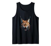 Arrabbiato Lynx Testa ruggente Selvaggio Foresta Animale Arte Canotta