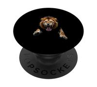 Arrabbiato Testa di Leone Ruggente Animale Selvatico Jung PopSockets PopGrip Adesivo
