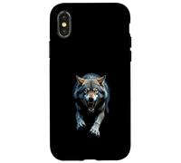 Arrabbiato Testa di Lupo Ruggente Selvaggio Animale For Custodia per iPhone X/XS