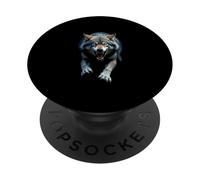 Arrabbiato Testa di Lupo Ruggente Selvaggio Animale For PopSockets PopGrip Adesivo