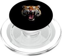 Arrabbiato testa di tigre ruggente animale selvatico giungla arte PopSockets PopGrip per MagSafe