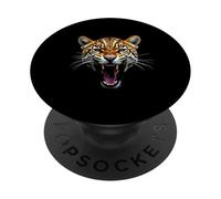 Arrabbiato Testa Leopardo Ruggente Animale Selvatico Arte PopSockets PopGrip Adesivo