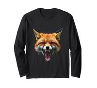 Arrabbiato Volpe Testa Ruggente Animale Selvaggio Foresta Maglia a Manica