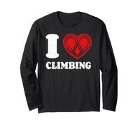 Arrampicare Alpinismo Moschettone I Love Climbing Maglia a Manica