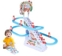 Arrampicata di Natale Santa - Giocattolo elettrico per le festività natalizie musicali | Abilità natalizia decorativa con luci, scala d'animazione scalatori per bambini, gioco invernale