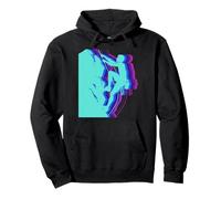 Arrampicata Moderna di Glitch Art Rock Climber Silhouette Felpa con Cappuccio