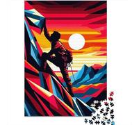 Arrampicatore di Montagna Puzzle 1000 Pezzi Puzzle per Adulti Carta Alba sulla Vetta Gioco di Puzzle 1000 Pezzi Relax Interazione Familiare 52x38cm/1000pcs