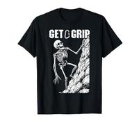 Arrampicatore su Roccia Skeleton Get A Grip Halloween Climbers Maglietta