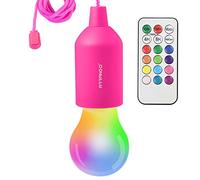 ARRANCIO Lampadina A Batteria, Lampadina Senza Corrente 12 Colori Con Timer Multicolore, Luce Soffusa, Portatile 1W Per Campeggio, Festa, Per Esterno o Interno (RGB-1UNI, ROSSO)